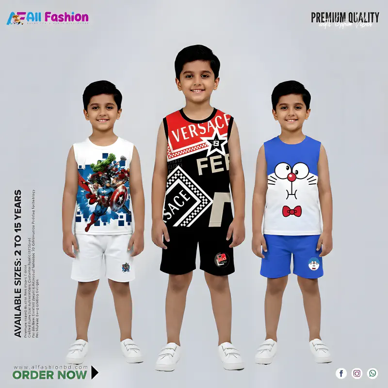 Classic Luxury Maggie T-Shirt Combo Set For Kids -CM01