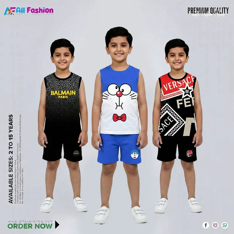 Classic Luxury Maggie T-Shirt Combo Set For Kids -CM09
