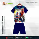 Spaiderman Navy Half-sleeve 3D Sublimation T-shirts Set For kids - AF22