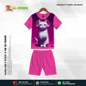 Cat Read Half-sleeve 3D Sublimation T-shirts Set For kids - AF020