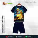 Pokimon Navy Half-sleeve 3D Sublimation T-shirts Set For kids - AF038