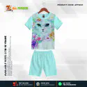 Cat Peast Half-sleeve 3D Sublimation T-shirts Set For kids - AF28