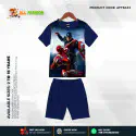 Iron Man Vs Captain America Navy Half-sleeve 3D Sublimation T-shirts Set For kids - AF043