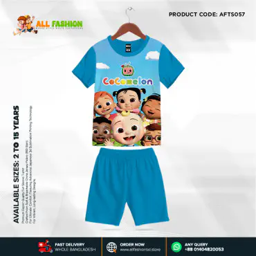 Cocomelon Half-sleeve 3D Sublimation T-shirts Set For kids - AF31