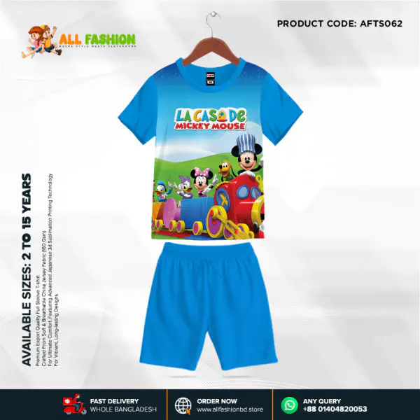 Mickey Muuse Half-sleeve 3D Sublimation T-shirts Set For kids - AF062
