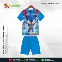 Sonic Blue Half-sleeve 3D Sublimation T-shirts Set For kids - AFTS090