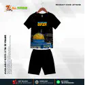 Gaza Black Half-sleeve 3D Sublimation T-shirts Set For kids - AF098