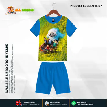 Abominable Half-sleeve 3D Sublimation T-shirts Set For kids -AFTS107