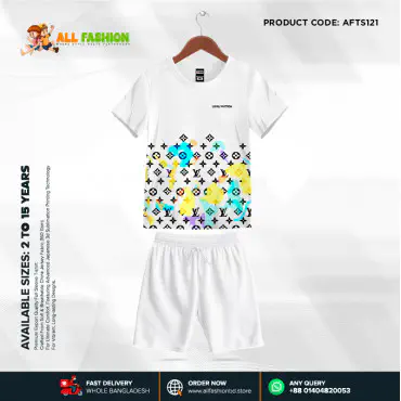 LOUIS VUITTION Half-sleeve 3D Sublimation T-shirts Set For kids - AF121