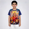 MA DURGA  NAVY 3D PUJA T-SHIRT HALF SLEEVE (SUBLIMATION)AFP003