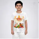 SRI SRI SARODIO DURGA  KIDS 3D PUJA T-SHIRT HALF SLEEVE (SUBLIMATION)AFP006