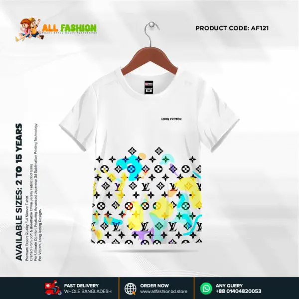 LOUIS VUITTION  KIDS 3D T-SHIRT HALF SLEEVE (SUBLIMATION)AF121
