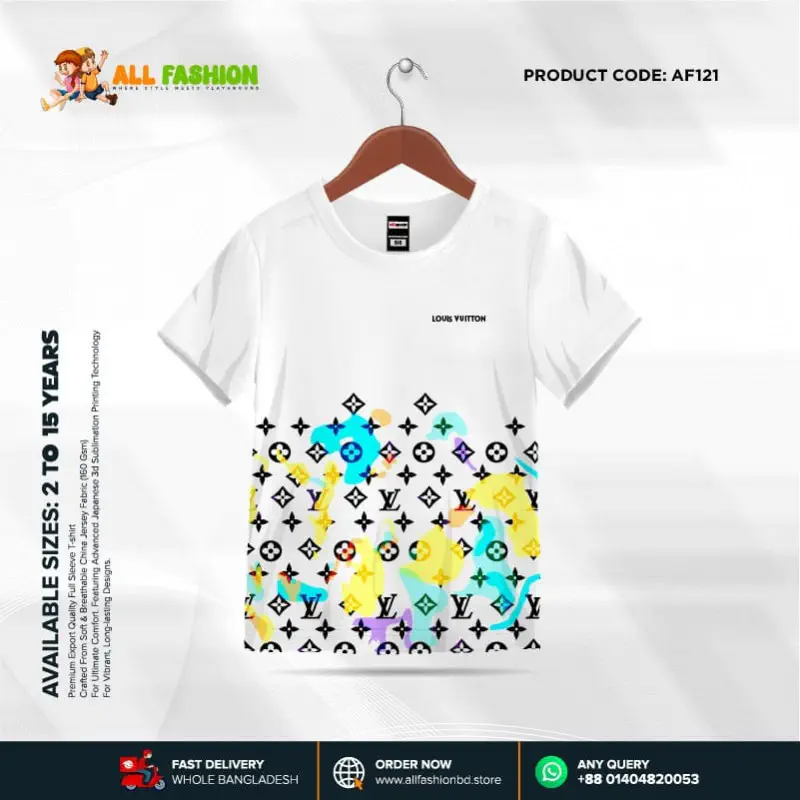 LOUIS VUITTION  KIDS 3D T-SHIRT HALF SLEEVE (SUBLIMATION)AF121