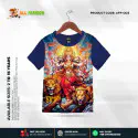 MA DURGA  NAVY 3D PUJA T-SHIRT HALF SLEEVE (SUBLIMATION)AFP003