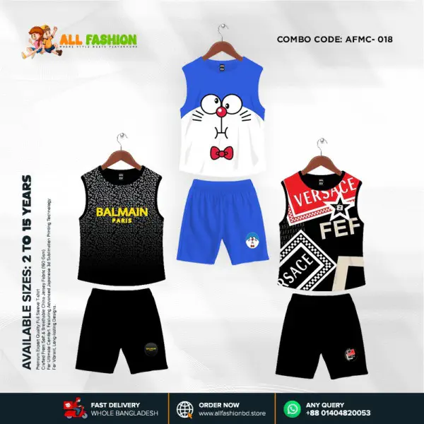 High Quality Kids Cartoon Maggie Combo 3D Sublimation T-shirts For Kids -AFMC018