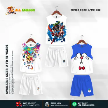 High Quality Kids Cartoon Maggie Combo 3D Sublimation T-shirts For Kids -AFMC022