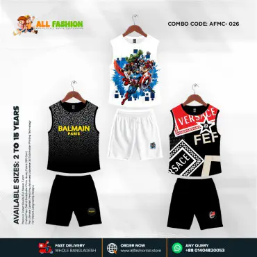 High Quality Kids Cartoon Maggie Combo 3D Sublimation T-shirts For Kids -AFMC026
