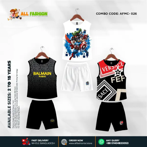 High Quality Kids Cartoon Maggie Combo 3D Sublimation T-shirts For Kids -AFMC026
