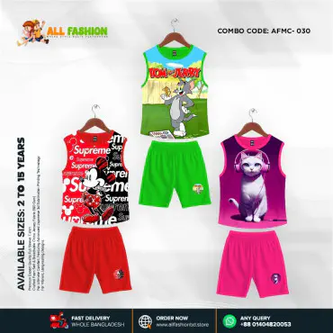 High Quality Kids Cartoon Maggie Combo 3D Sublimation T-shirts For Kids -AFMC030