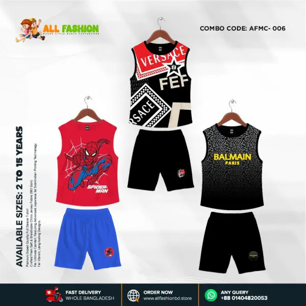 High Quality Kids Cartoon Maggie Combo 3D Sublimation T-shirts For Kids -AFMC006