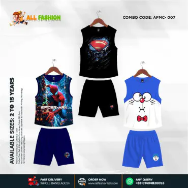 High Quality Kids Cartoon Maggie Combo 3D Sublimation T-shirts For Kids -AFMC007