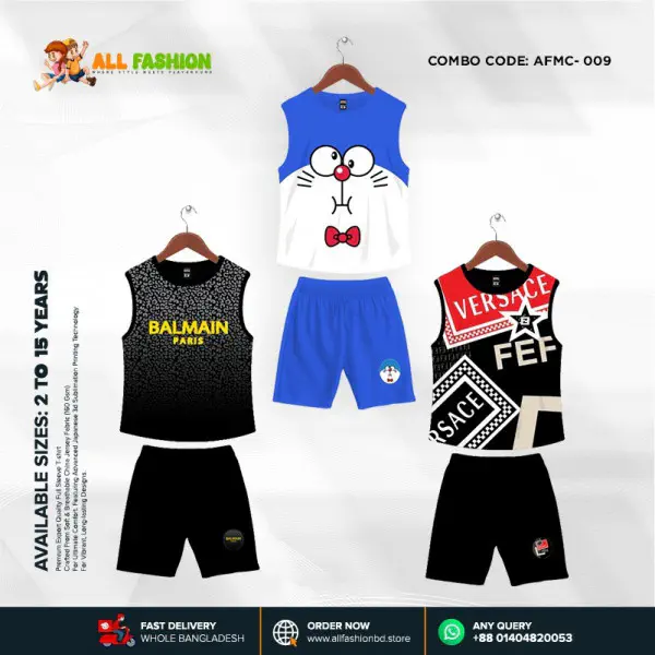 High Quality Kids Cartoon Maggie Combo 3D Sublimation T-shirts For Kids -AFMC009