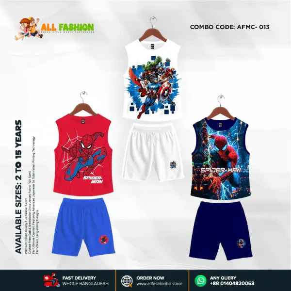 High Quality Kids Cartoon Maggie Combo 3D Sublimation T-shirts For Kids -AFMC013
