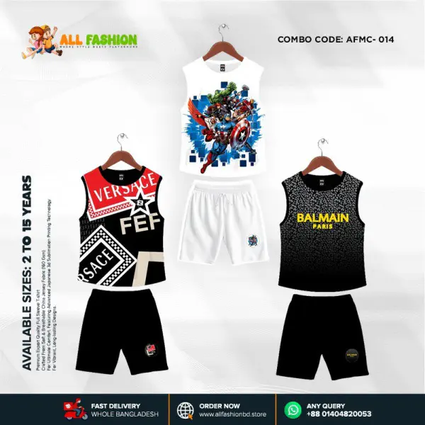 High Quality Kids Cartoon Maggie Combo 3D Sublimation T-shirts For Kids -AFMC014