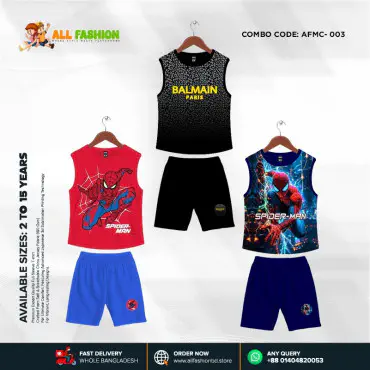 High Quality Kids Cartoon Maggie Combo 3D Sublimation T-shirts For Kids -AFMC003