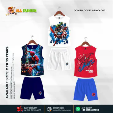 High Quality Kids Cartoon Maggie Combo 3D Sublimation T-shirts For Kids -AFMC002