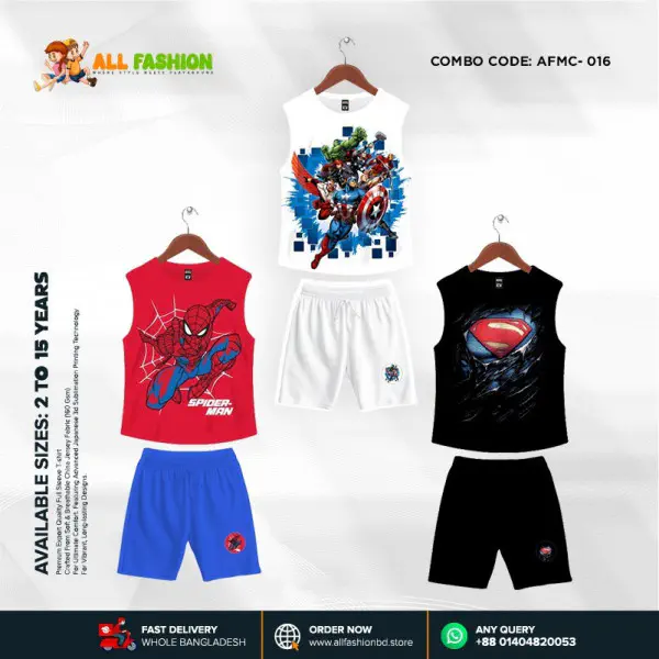 High Quality Kids Cartoon Maggie Combo 3D Sublimation T-shirts For Kids -AFMC016