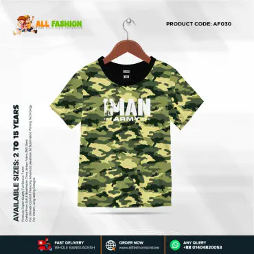 One Man Army Half-sleeve 3D Sublimation T-shirts For kids -AF030 