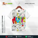 Music White Half-sleeve 3D Sublimation T-shirts For kids - AF010