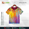 Flower Art Read Half-sleeve 3D Sublimation T-shirts For kids - AF20