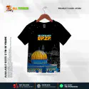 Gaza Black Half-sleeve 3D Sublimation T-shirts For kids - Code: AF04