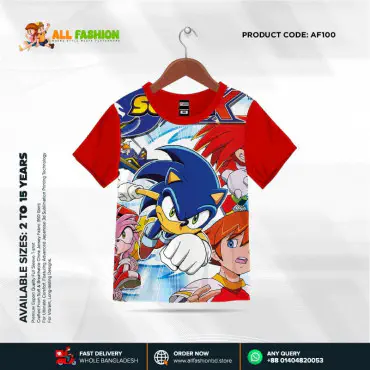 Sonic Read Half-sleeve 3D Sublimation T-shirts For kids - AF100