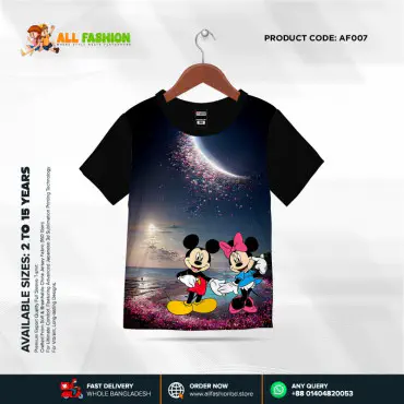 Mickey Mouse Half-sleeve 3D Sublimation T-shirts For kids - AF007