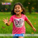 Butterfly Pink t-shirt half sleeve-AKHRC8.3