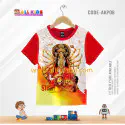 DURGA PUJA SPECIAL RED WHITE KIDS 3D T-SHIRT-AKP08