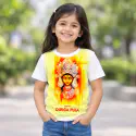 DURGA PUJA SPECIAL White QUEEN KIDS 3D T-SHIRT-AKP10
