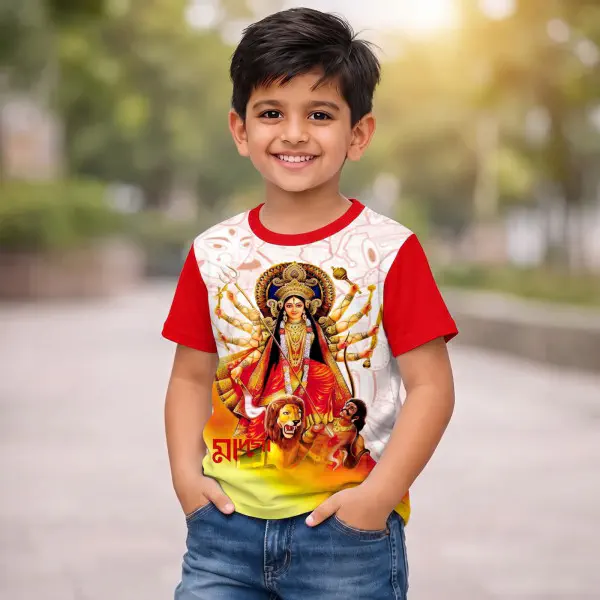 DURGA PUJA SPECIAL COMBO KIDS 3D T-SHIRT-AKPC01
