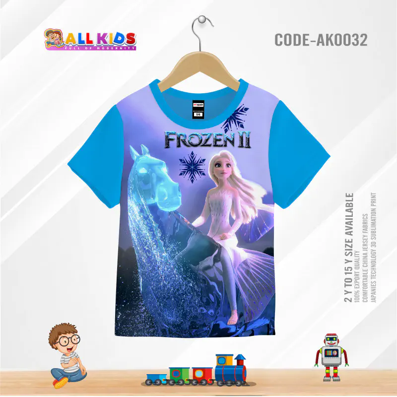 FROZEN Skyblue KIDS 3D T-SHIRT