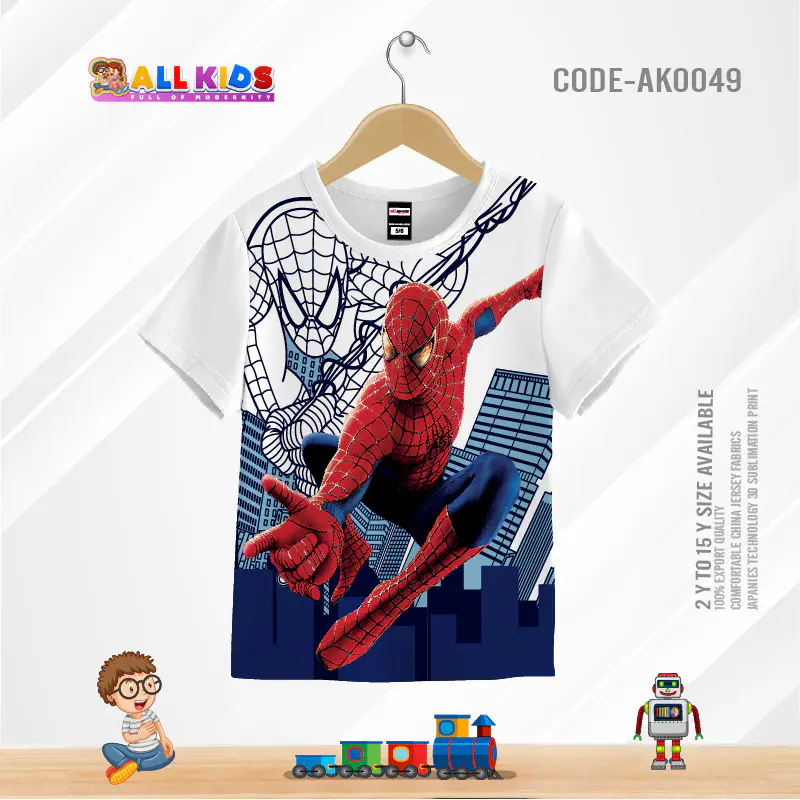 Spiderman white t-shirt half sleeve