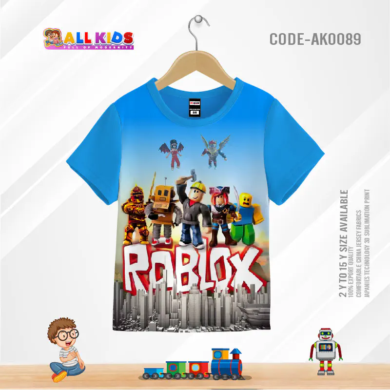 Roblox skyblue t-shirt half sleeve