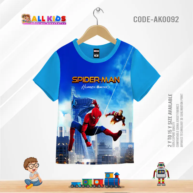 Spiderman Skyblue t-shirt half sleeve-AKHRC7.2