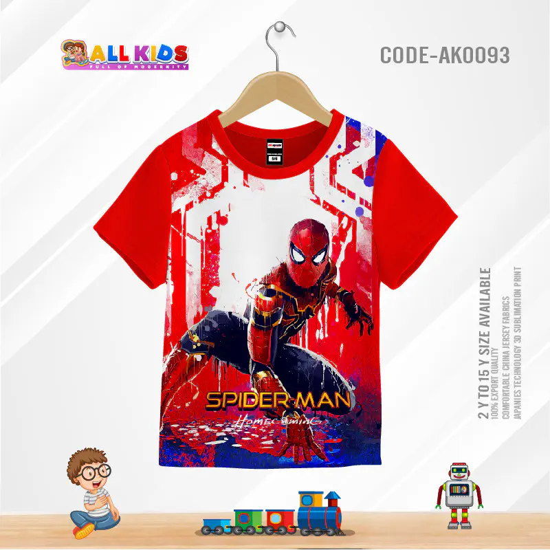 Spiderman red t-shirt half sleeve