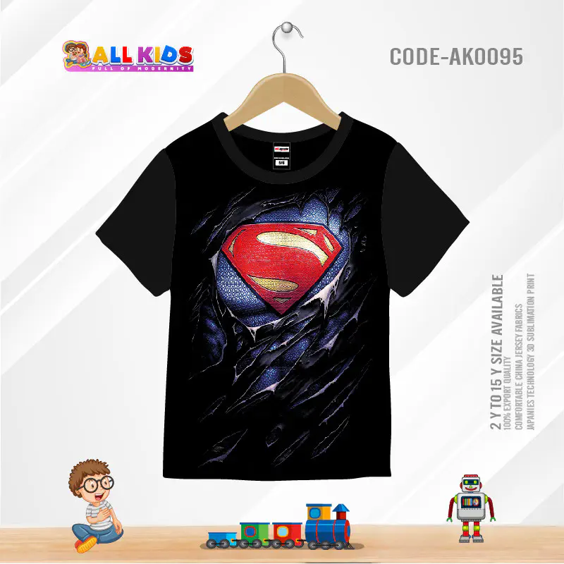 Superman Black t-shirt half sleeve