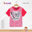 Butterfly Pink t-shirt half sleeve-AKHRC8.3
