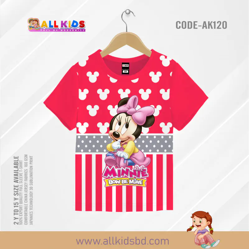 Minni Pink t-shirt half sleeve-AKHRC8.4