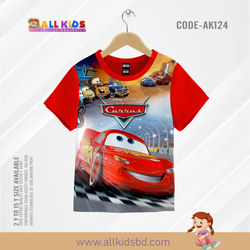 Cars 95 red t-shirt half sleeve